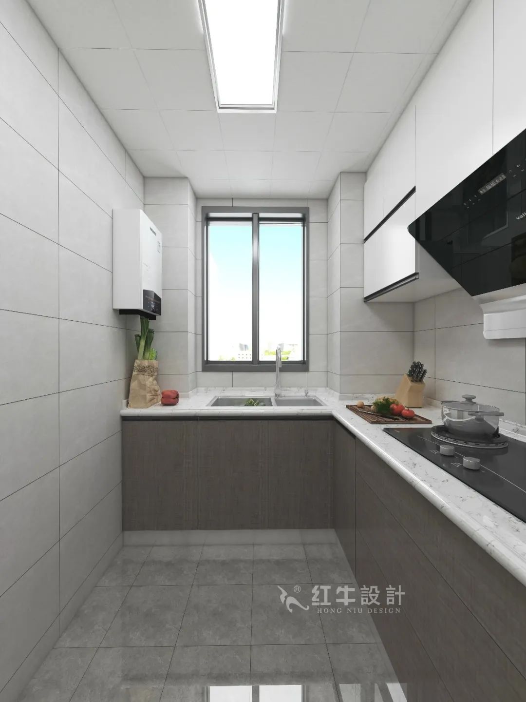 劉萍萍_花崗鴻福城132㎡現(xiàn)代簡約風(fēng)格_兩套小戶型打通變大宅，中西雙廚房+衣帽間打造品質(zhì)生活！10廚房