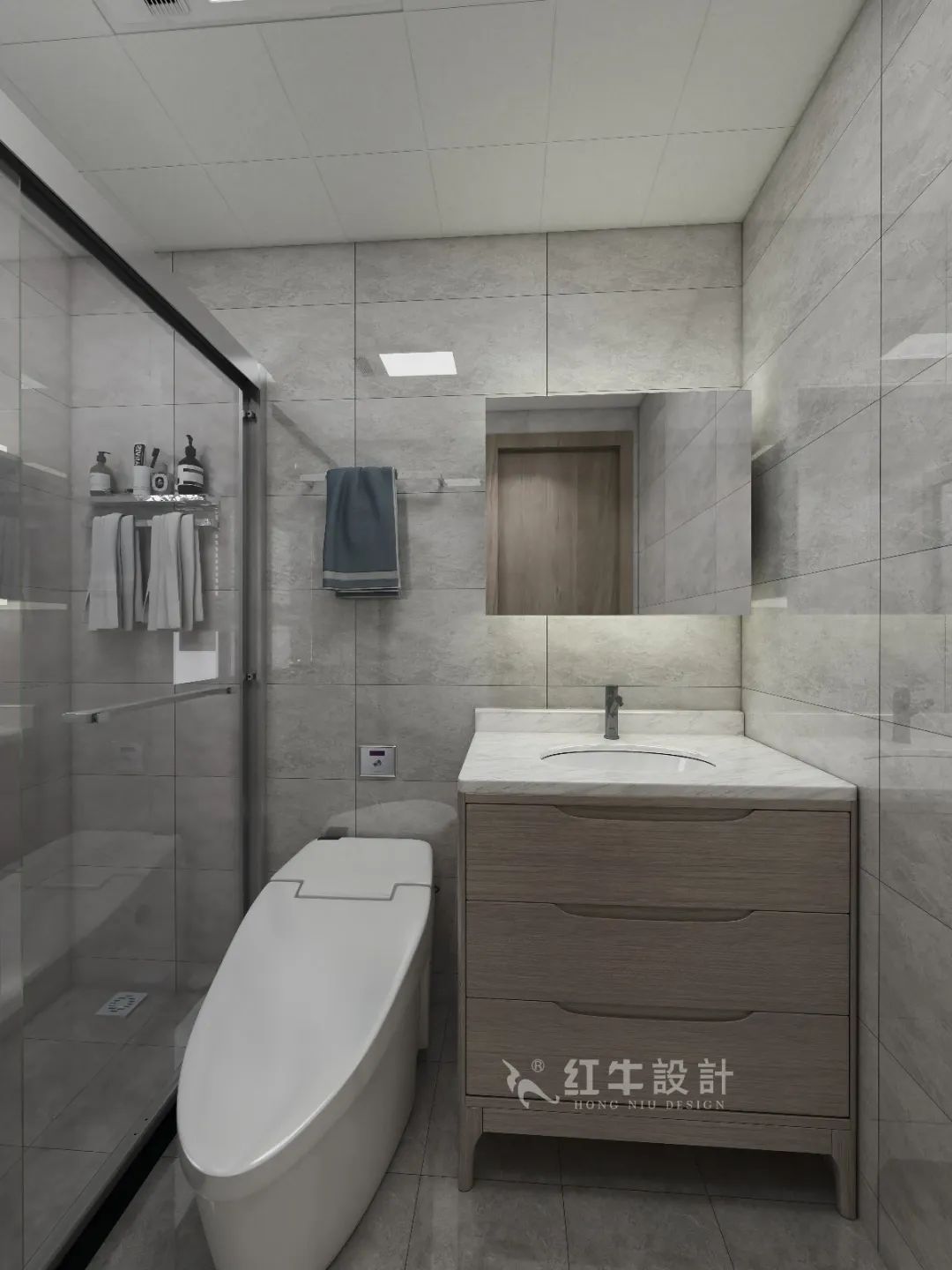 劉萍萍_花崗鴻福城132㎡現(xiàn)代簡約風(fēng)格_兩套小戶型打通變大宅，中西雙廚房+衣帽間打造品質(zhì)生活！15衛(wèi)生間