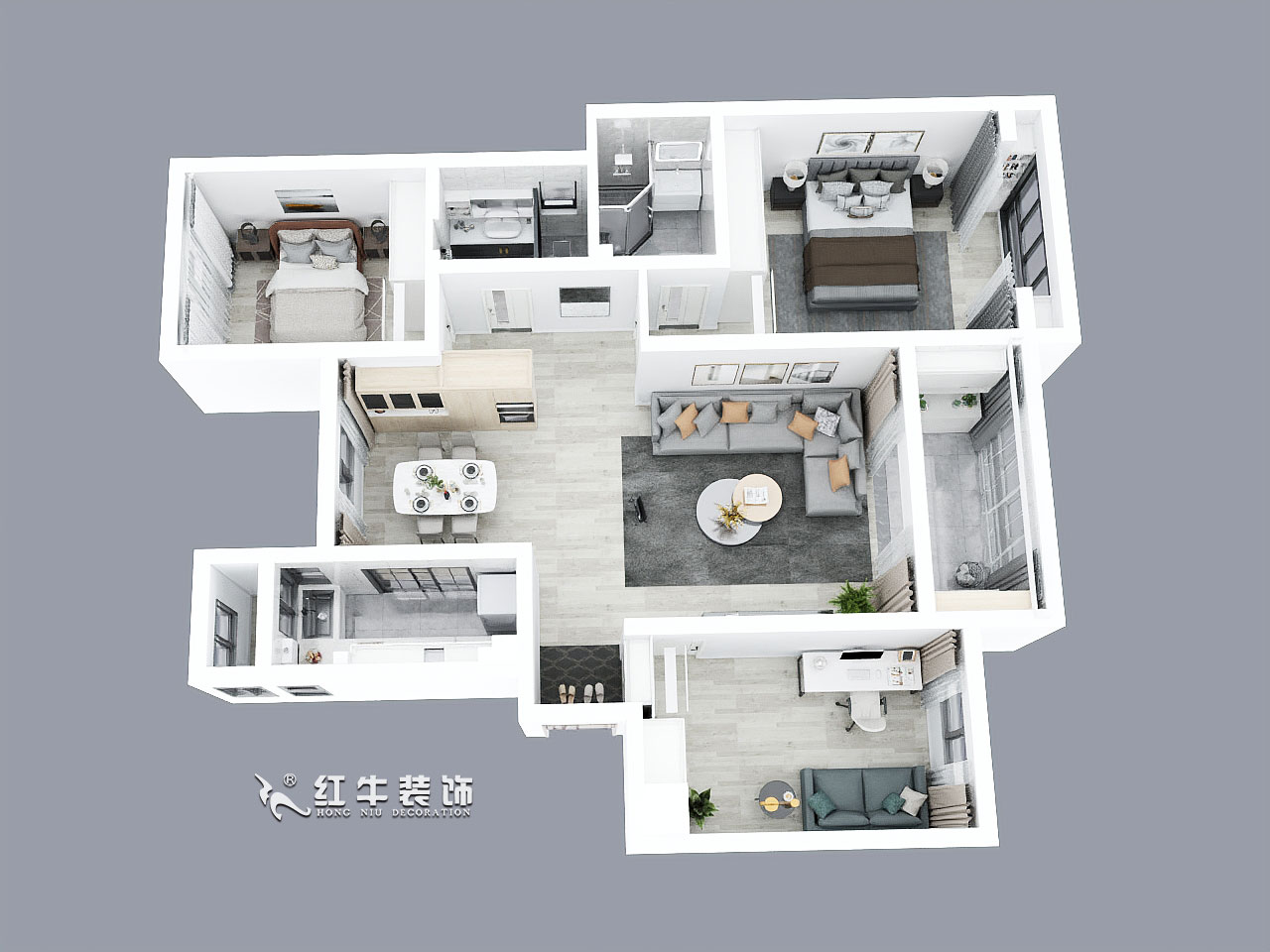 劉小勇_榮盛首府2-703-126㎡-現(xiàn)代簡(jiǎn)約風(fēng)格_鳥瞰圖+logo