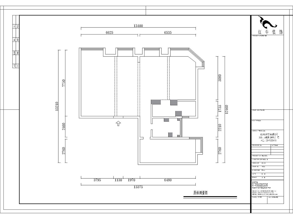 熊皓宇_金輪大廈2301室-170㎡-現(xiàn)代輕奢風(fēng)格_3室2廳2衛(wèi)（老房翻新）_定制家￥176858_全包30萬00_01原始測量圖