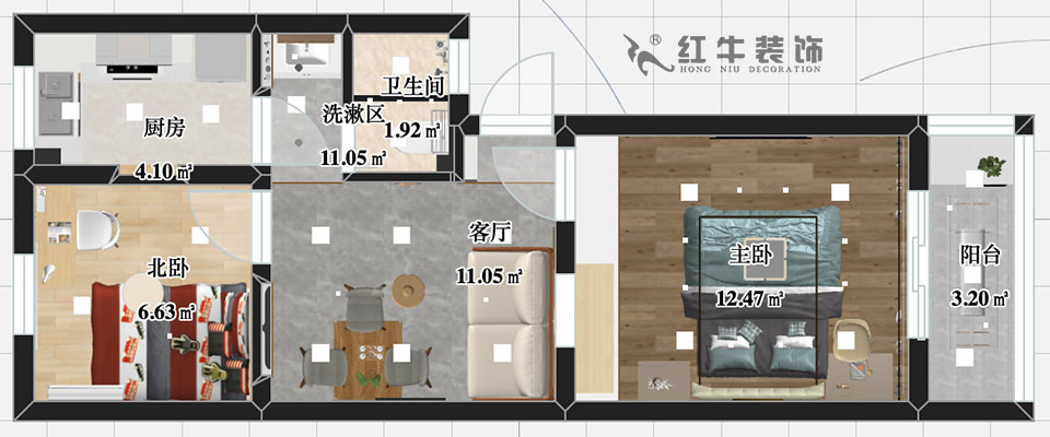 張智猿_濱江花園西園25-2-602-52㎡-現(xiàn)代簡約風格_2室1廳1衛(wèi)（老房裝修）_定制家￥80749_全包8