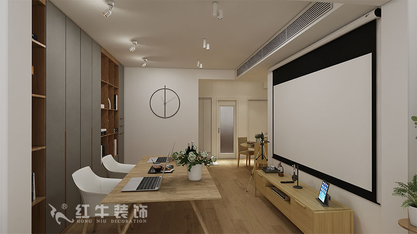 魏利利_津橋華府82㎡現(xiàn)代簡約｜顛覆傳統(tǒng)客廳，即是休閑書吧又是影院05客廳