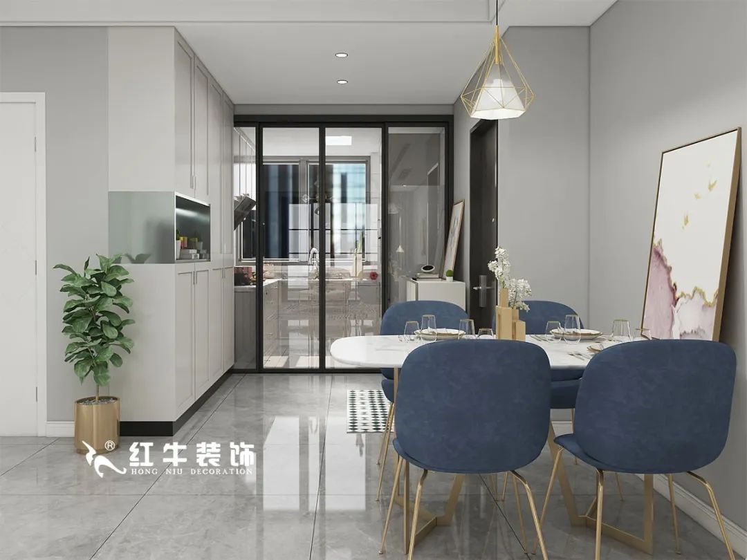 劉萍萍_仙龍灣山莊90㎡輕奢風(fēng)格｜加入一點(diǎn)金屬線條，這個家高級又溫柔！05