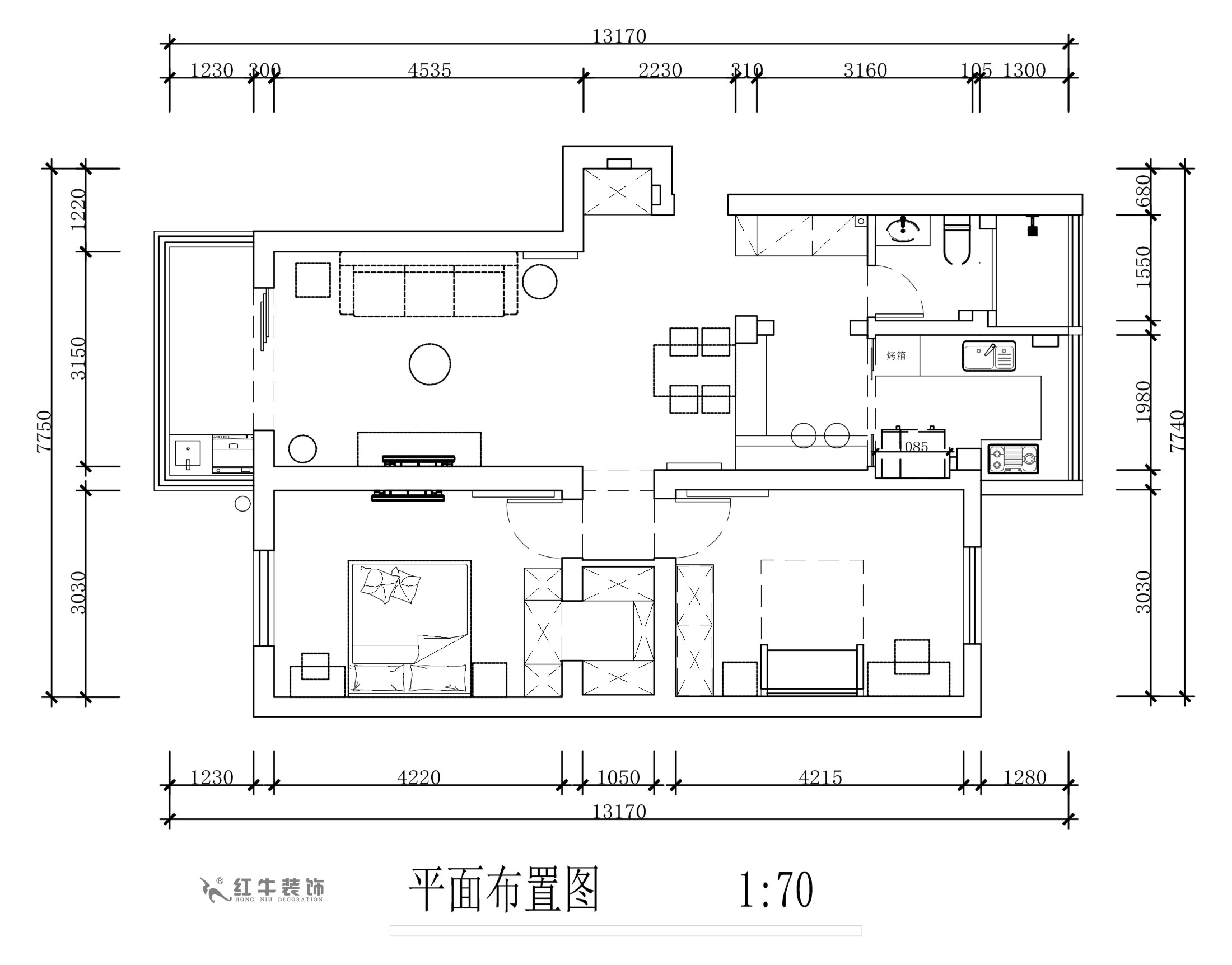 蔣?。旄@43-401-90㎡-現(xiàn)代簡(jiǎn)約風(fēng)格｜2室1廳1衛(wèi)｜舊房裝修｜定制家￥122757｜全包12萬(wàn)｜00_02平面布置圖
