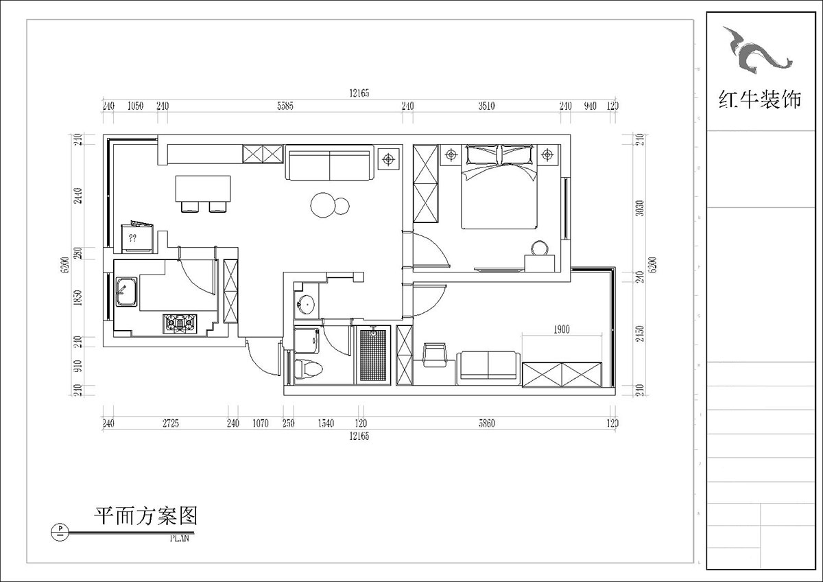張桐瑋｜四方新村七村2-405-85㎡-現(xiàn)代簡(jiǎn)約風(fēng)格｜3室1廳1衛(wèi)｜毛坯裝修｜定制家｜全包10萬(wàn)｜00_02平面方案圖