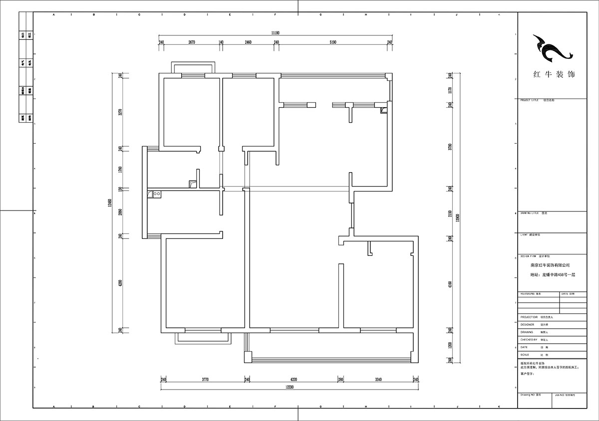 陸利民｜羊山湖14-502-160㎡+閣樓-現代風格｜4室2廳2衛(wèi)｜新房裝修｜定制家｜全包31萬｜00_01原始結構圖