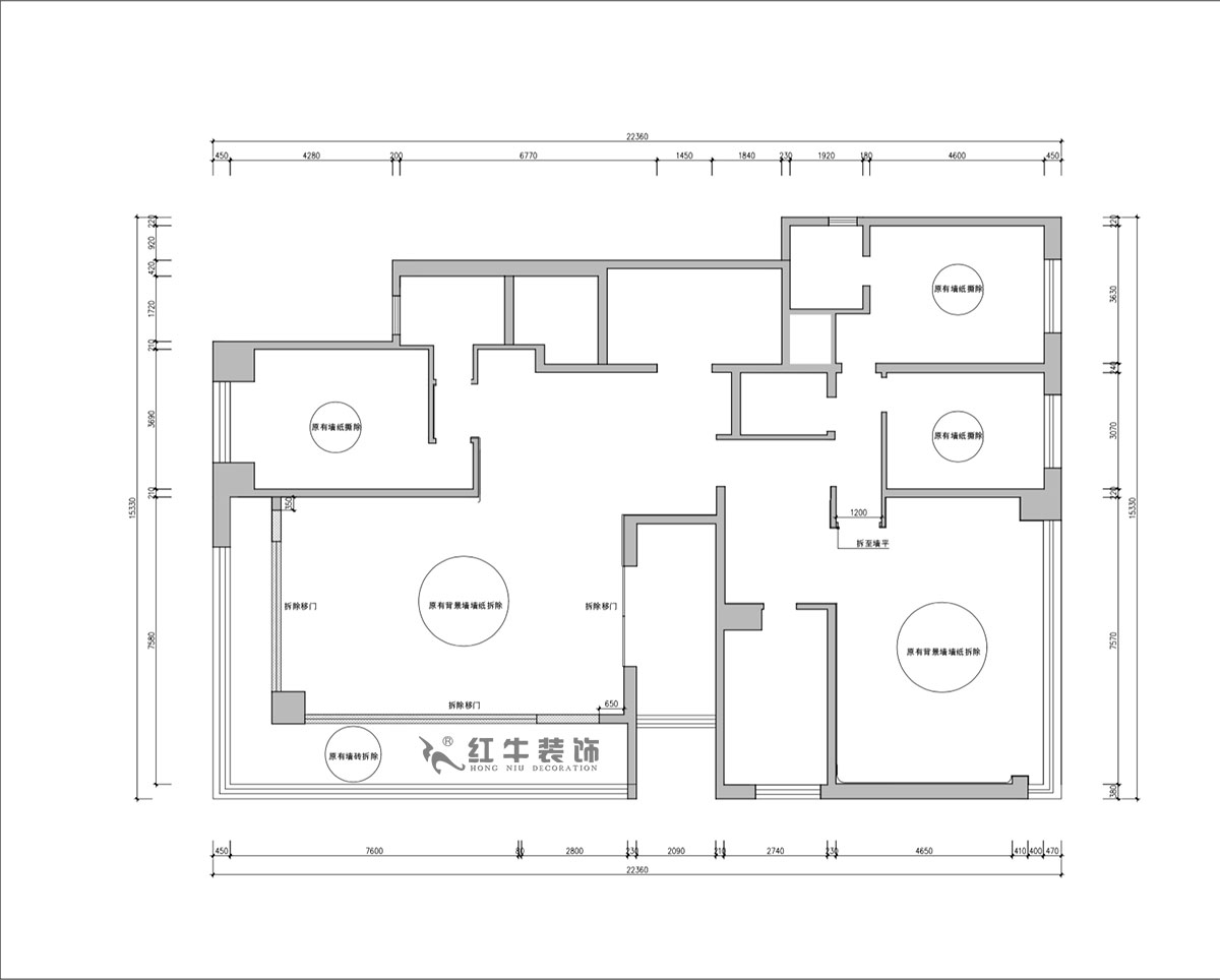 【實景案例】朱明琪｜天鵝堡花園-280㎡-現(xiàn)代輕奢風格｜3室2廳2衛(wèi)｜精裝修改造｜改造家｜全包30萬｜00_01原始結(jié)構圖