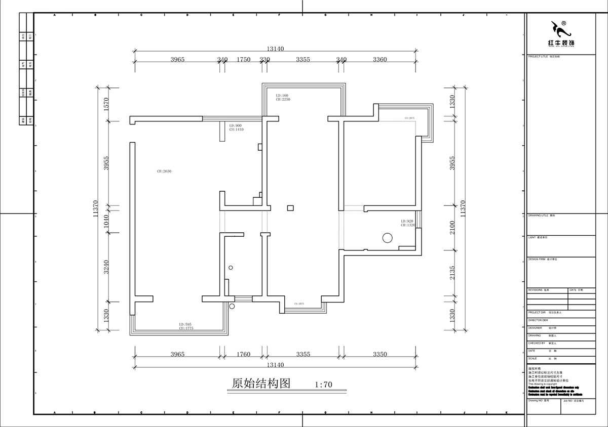 蔣?。邓{星座1-804-130㎡-現(xiàn)代簡約風(fēng)格｜3室2廳2衛(wèi)｜老房裝修｜定制家｜全包19萬｜00_01原始結(jié)構(gòu)圖