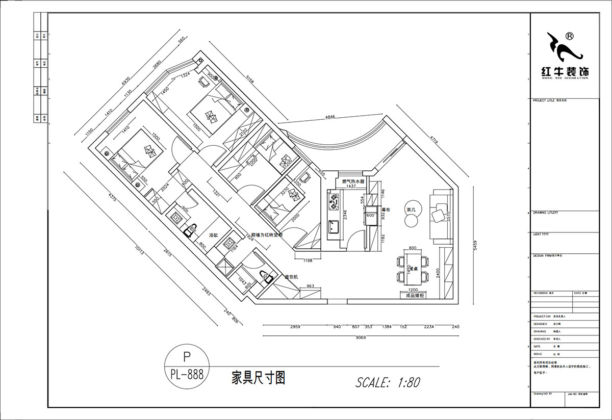 顧娟｜豐匯大廈2205室-120㎡-復古風｜3室2廳2衛(wèi)｜舊房裝修｜定制家｜全包16