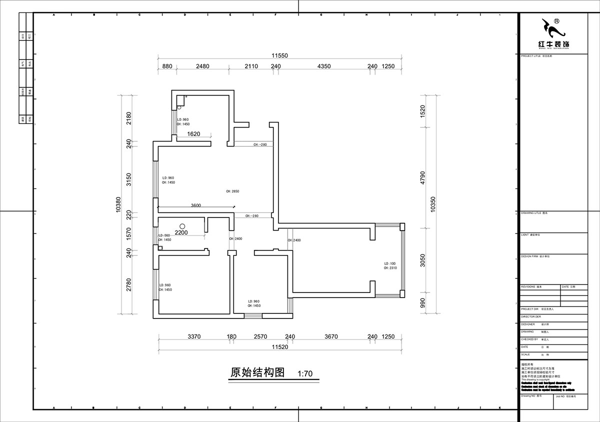蔣?。y龍雅苑11-3-212-85㎡-現(xiàn)代原木風(fēng)｜3室1廳1衛(wèi)｜新房裝修｜定制家｜全包11萬｜00_01原始結(jié)構(gòu)圖