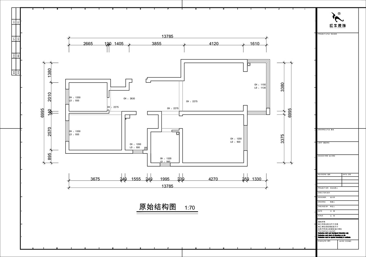 蔣琛｜白云雅居21-202-88㎡-現(xiàn)代簡(jiǎn)約風(fēng)格｜3室2廳1衛(wèi)｜新房裝修｜定制家｜全包11萬(wàn)｜00_01原始結(jié)構(gòu)圖