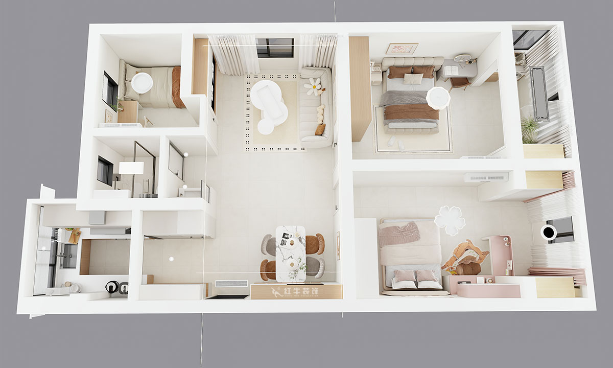 劉曉芳|大楊村25號205室-87㎡-原木奶油風|3室2廳1衛(wèi)|老房裝修|定制家|全包10