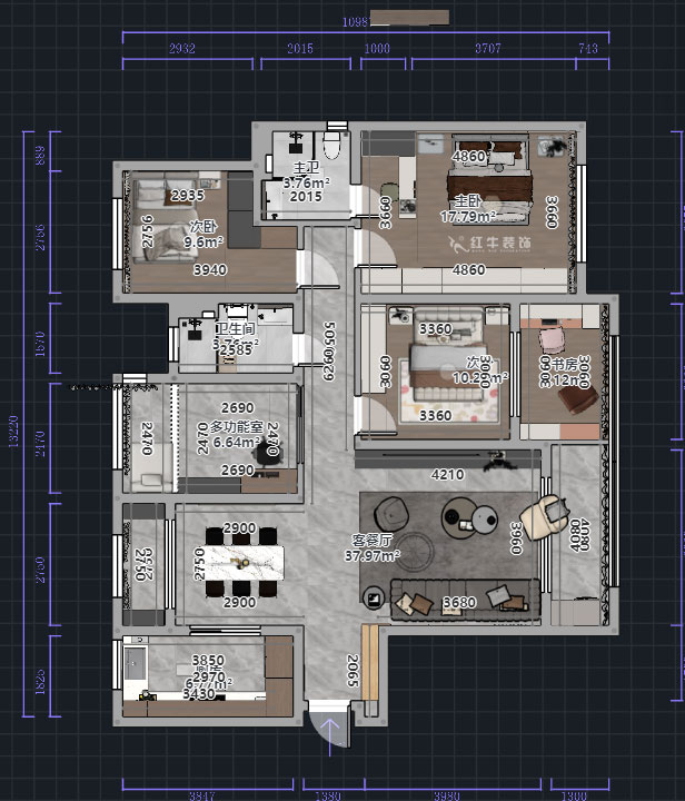 熊皓宇｜升龍?zhí)靺R-瓏悅-140㎡-現(xiàn)代輕奢風(fēng)格｜4室2廳2衛(wèi)｜老房裝修｜定制家｜全包19