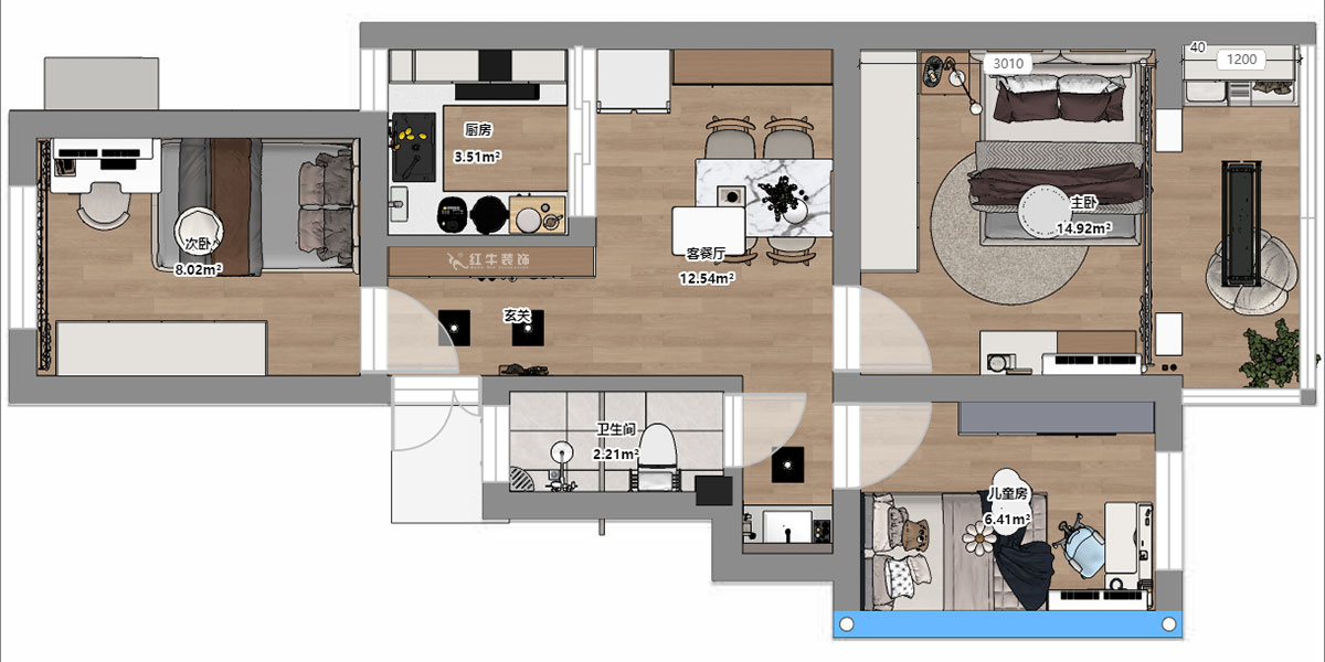 劉小勇｜新河二村154號6-401-62㎡-現(xiàn)代簡約風(fēng)格｜3室1廳1衛(wèi)｜老房裝修｜定制家｜全包8