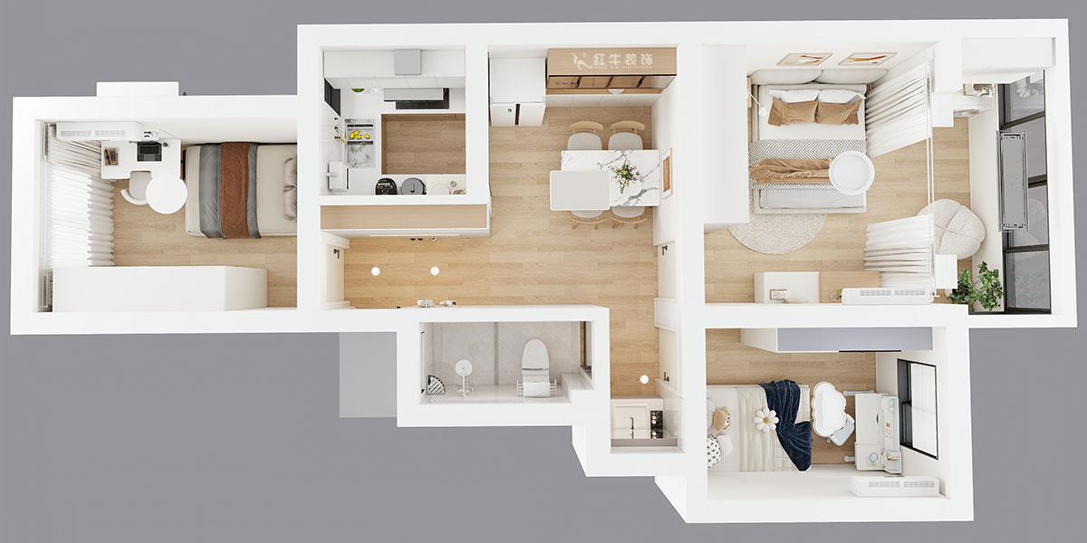 劉小勇｜新河二村154號6-401-62㎡-現(xiàn)代簡約風(fēng)格｜3室1廳1衛(wèi)｜老房裝修｜定制家｜全包8